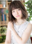 フレンチカジュアルくせ毛風小顔抜け感ボブh4大宮20代30代40代
