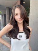 大人韓国くびれヘア/顔周りレイヤー/ベージュ