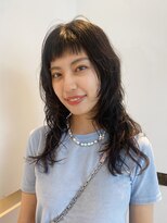 ビファインクーアヴェダ(Be fine coo AVEDA) オン眉ロング レイヤー似合わせカット アッシュベージュカラー