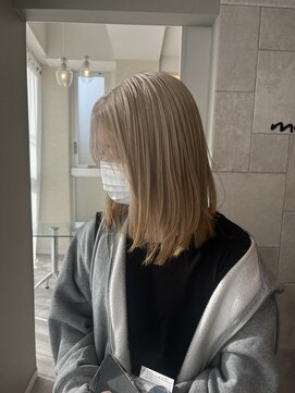 メロウバイケンジ(mellow by KENJE) ダブルカラー/ブリーチカラー/ベージュ/ホワイトベージュ