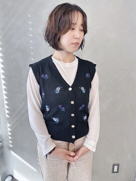 モリオ(morio) ＊外ハネボブゆるふわパーマボブ大人ボブ顎ラインボブ30代40代