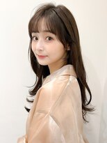 レア 表参道(L'ea)&nbsp;くびれヘアアプリコットオレンジ夏ヘアハイライトカラー