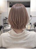 イメチェン/ピンクベージュ/クールショート/前髪/新宿