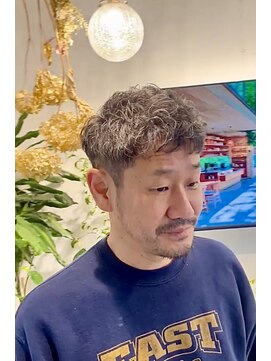 紡 メンズ ショートパーマ