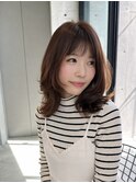 ミディアムレイヤー×ペールピンク ブラウン