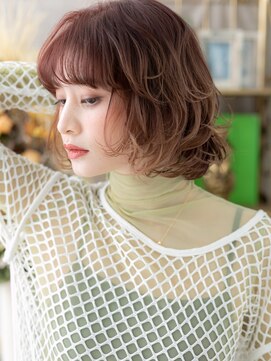 カバーヘア ブリス 戸田公園西口店(COVER HAIR bliss) 春パーマシースルーバングくせ毛風ボブa戸田公園20代30代40代