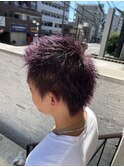 スパイキーショート　メンズショート　ブリーチカラー