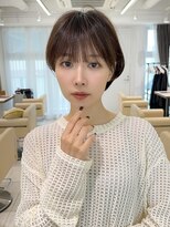 ショートボブ髪型30代40代50代前髪あり前髪なし面長丸顔【荒牧】