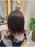 縮毛矯正髪質改善切りっぱなしレイヤーイヤリングカラー白髪染め