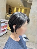 20代30代大人可愛い小顔ショートボブ前下がりショート黒髪