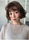 ウェーブミディアム×ボブ顔周りレイヤーカット韓国[表参道]