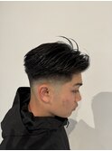オールバックスタイル×ミドルフェード