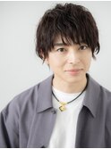 アースカラーニュアンスパーマ束感メンズショートe北浦和