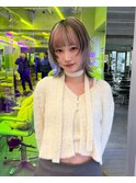 フェイスレイヤーショートウルフカットローライトデザインカラー