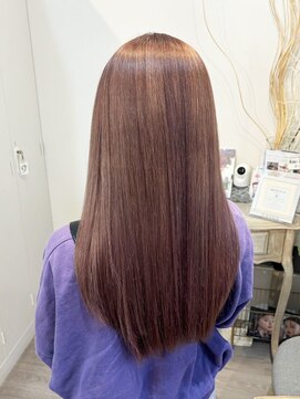 ロッカ(ROCCA) ピンクブラウン艶ストレートロング