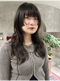 大人可愛いロング美人くすみ夏カラーブリーチなしアッシュグレー