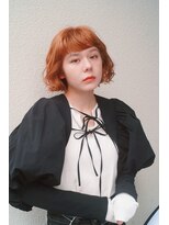 レジュアル(RESSUAL)&nbsp;ブリーチなしダブルカラー　ハイトーンオレンジ　ボブ