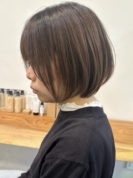 ビューエヒメ(VIEW EHIME) 小顔カットショートボブ大人可愛いアッシュオリーブ