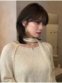暗髪韓国ヘアボブレイヤーカット前髪あり似合わせ顔まわりカット