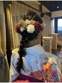 成人式　卒業式　アップスタイル　着付け　編み下ろし