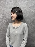 ボブ/ウェーブ/切りっぱなし/パーマ