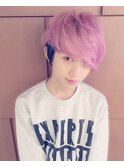 『前下がりマッシュ』×『ファンシーピンクカラー』