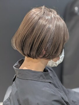 ジエクト 本店(The Ect) 丸みボブ×シースルーバング×ナチュラルベージュ