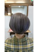ショートボブスタイル★グレージュグレイカラー