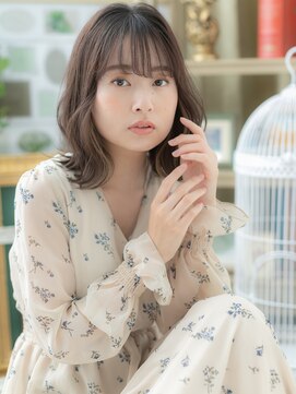 カバーヘア ブリス 戸田公園西口店(COVER HAIR bliss) インナーカラー透けバング小顔ロブヘアb戸田公園20代30代40代