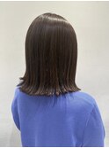 外ハネミディアム×前髪カット×髪質改善カラー