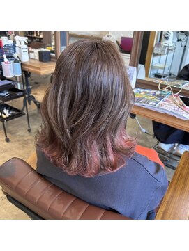 グラ デザイン アンド ヘアー 天王寺店(GRAS DESIGN & HAIR by HEADLIGHT) インナーカラー×透明感ピンク＋ぼかしハイライト×ベージュ