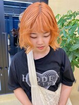 スニュウ(snuw) 【snuw_hotaru】ブリーチカラーオレンジカラーボブ