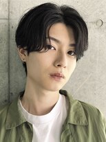 センターパート毛流れニュアンスパーマコンマヘアガイルヘア原宿