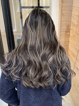 アップ(A+hair) ハイライトカラーミルクティーケアブリーチ白髪ぼかし髪質改善