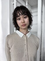 フェイスレイヤーミディアムボブウルフニュアンスパーマ