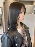 顔周りカットフェイスレイヤー縮毛矯正ミディアムレイヤー表参道