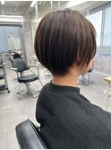 イメチェン/レッドブラウン/フルバング/似合わせカット/愛甲石田