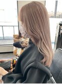 大人シアーベージュミニウルフボブミディアムレイヤー