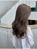 くびれヘアレイヤーロングハイライトカラーグレージュ