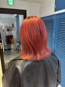 アジールヘア 池袋東口店(agir hair) ケアブリーチダブルカラーチェリーレッドカラー