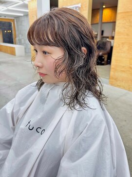 テトヘアー(teto hair) ミディアムパーマ　レイヤーパーマ　ブラウン　抜け感パーマ