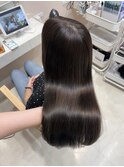 グレージュレイヤーカット顔周りレイヤー髪質改善ケアカラー