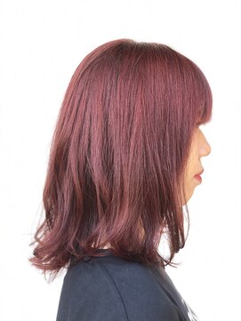 ハコ(ha co) 菊池　ブリーチなし　ワインレッド