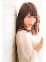 ヘアーアートシフォン 池袋西口店(Hair art chiffon)&nbsp;切りっぱなし外ハネミディアムナチュラルマッシュシアカラー