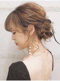 ゆるアレンジ/お呼ばれ/リボンアレンジ/ドレス 浴衣 着物ヘア