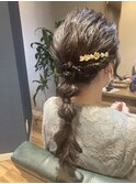 結婚式/玉ねぎアレンジ/ゆるふわアレンジ/あみおろしアレンジ