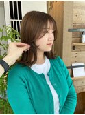韓国前髪カット似合わせカットブリーチなしアースカラー