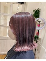 シーループユナイテッドアトリエ(C-LOOP UNITED ATELIER)&nbsp;外はねロブ×うる艶ピンクカラー☆