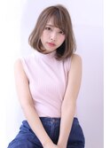 ことりベージュローライト大人かわいい小顔スリークボブ大人ボブ
