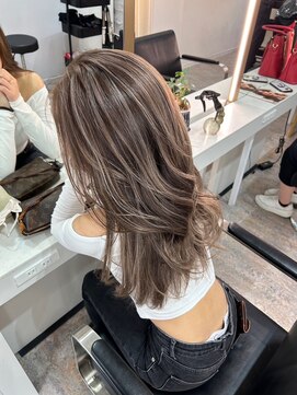 ブレンド 渋谷(BLend) ホワイトグレージュミニウルフデジタルパーマチェリーブラウン